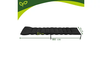 Töltött párna kerti székekhez 180 × 56 × 9 cm – fekete