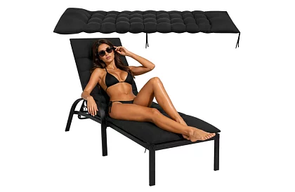 Töltött párna kerti székekhez 180 × 56 × 9 cm – fekete