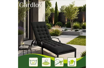 Töltött párna kerti székekhez 180 × 56 × 9 cm – fekete