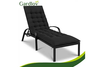 Töltött párna kerti székekhez 180 × 56 × 9 cm – fekete