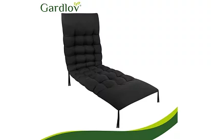 Töltött párna kerti székekhez 180 × 56 × 9 cm – fekete