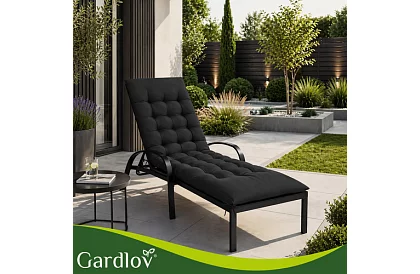 Töltött párna kerti székekhez 180 × 56 × 9 cm – fekete