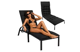 Töltött párna kerti székekhez 180 × 56 × 9 cm – fekete