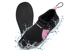Vízis cipők – csúszásgátló 5 mm, gyorsan száradó – fekete-rózsaszín, 38-as méret