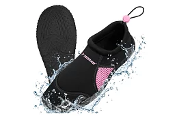 Vízis cipők – csúszásgátló 5 mm, gyorsan száradó – fekete-rózsaszín, 37-es méret