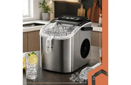 Jégkocka készítő 1,2 l – 12 kg / 24 h - ezüst