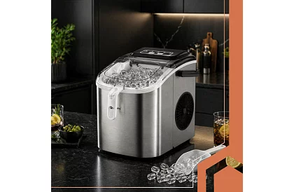 Jégkocka készítő 1,2 l – 12 kg / 24 h - ezüst
