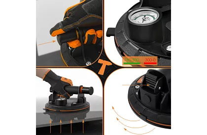Vákuumos tapadókorong 2 darab burkolatokhoz, csempékhez és üveghez – teherbírás 200 kg