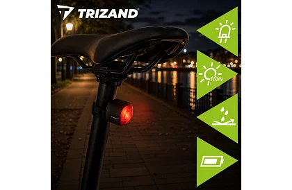 Hátsó LED kerékpárlámpa – 6 üzemmód, IP66