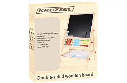 Kétoldalas fa tábla gyerekeknek 6 az 1-ben + tartozékok