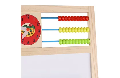 Kétoldalas fa tábla gyerekeknek 6 az 1-ben + tartozékok
