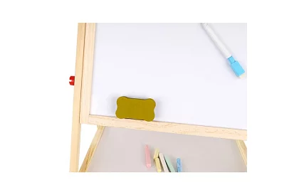 Kétoldalas fa tábla gyerekeknek 6 az 1-ben + tartozékok