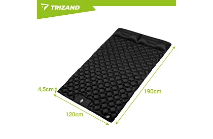 Önfelfújható matrac két fő részére 120 × 190 cm – fekete