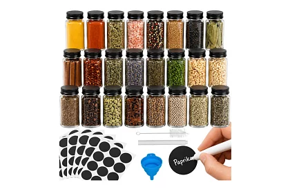 24 darab 120 ml-es üveg fűszeres üvegek készlet + címkék