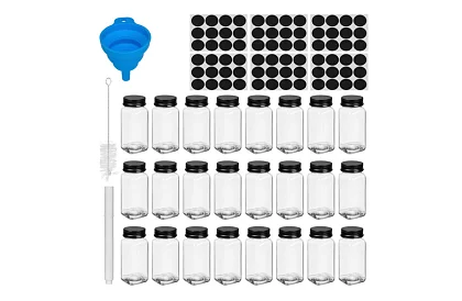 24 darab 120 ml-es üveg fűszeres üvegek készlet + címkék