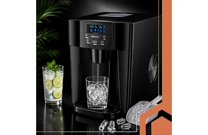 Házi jégkocka készítő LCD-vel – kompresszoros 12 kg/24 óra – fekete
