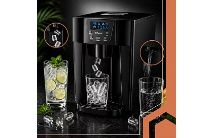 Házi jégkocka készítő LCD-vel – kompresszoros 12 kg/24 óra – fekete