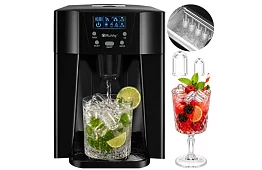 Házi jégkocka készítő LCD-vel – kompresszoros 12 kg/24 óra – fekete