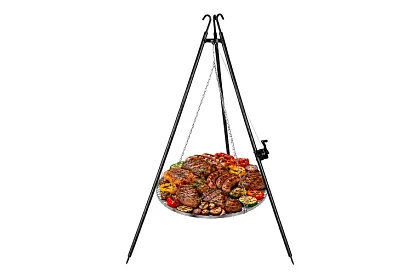 Háromlábú grill rács 70 cm – felfüggeszthető kerti grill tűzrakóhelyre