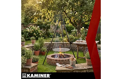 Háromlábú grill rács 70 cm – felfüggeszthető kerti grill tűzrakóhelyre
