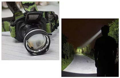 LED újratölthető fejlámpa BL6807 – ZOOM CREE LED 500 lm