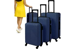 Szett 3 utazási bőrönd kerekekkel 39 l, 70 l, 99 l – sötétkék