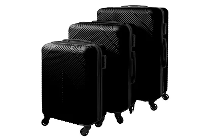 Szett 3 utazási bőrönd kerekeken 39 l, 70 l, 99 l – Fekete