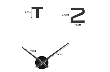 Fali DIY órák fekete – átmérő 60-tól 130 cm-ig
