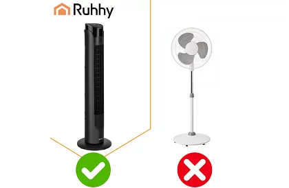 Osztályos oszcilláló ventilátor 83 cm, 45 W – fekete + távirányító