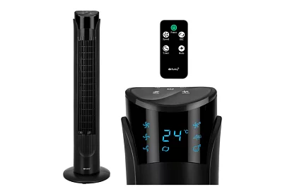 Osztályos oszcilláló ventilátor 83 cm, 45 W – fekete + távirányító