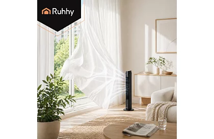 Osztályos oszcilláló ventilátor 83 cm, 45 W – fekete + távirányító
