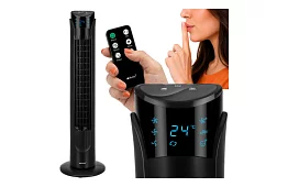 Osztályos oszcilláló ventilátor 83 cm, 45 W – fekete + távirányító