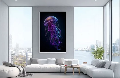 Neon mélység - kép - Medúza modern világító stílusban 64