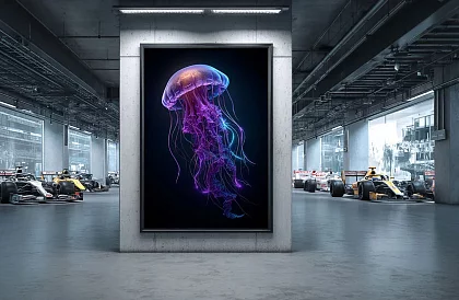 Neon mélység - kép - Medúza modern világító stílusban 64