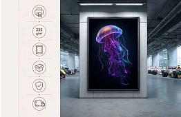 Neon mélység - kép - Medúza modern világító stílusban 64