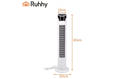 Osztályos oszcilláló ventilátor 83 cm, 45 W – fehér + távirányító