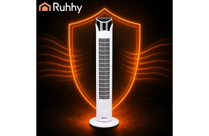Osztályos oszcilláló ventilátor 83 cm, 45 W – fehér + távirányító