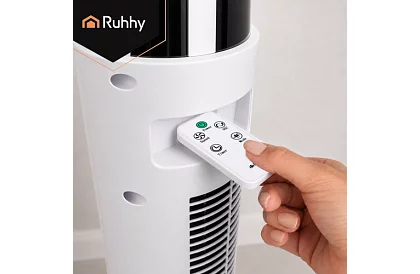 Osztályos oszcilláló ventilátor 83 cm, 45 W – fehér + távirányító