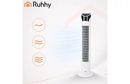 Osztályos oszcilláló ventilátor 83 cm, 45 W – fehér + távirányító