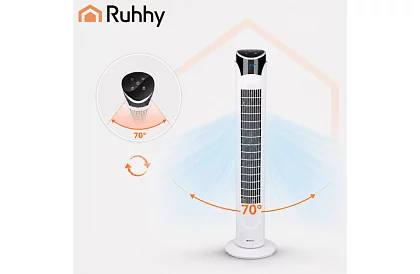 Osztályos oszcilláló ventilátor 83 cm, 45 W – fehér + távirányító
