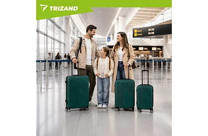Szett 3 utazási bőrönd kerekekkel 39 l, 70 l, 99 l – zöld