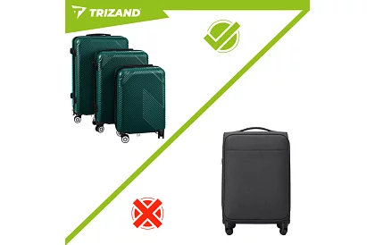 Szett 3 utazási bőrönd kerekekkel 39 l, 70 l, 99 l – zöld