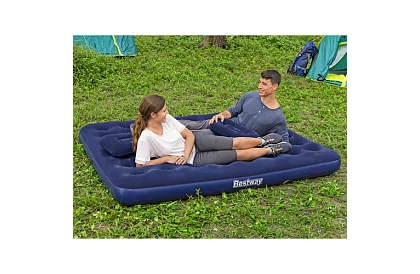 Felfújható matrac pumpával és párnákkal 203 × 152 × 22 cm – B67374