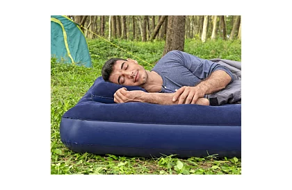 Felfújható matrac pumpával és párnákkal 203 × 152 × 22 cm – B67374
