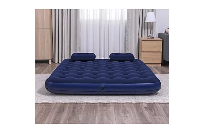 Felfújható matrac pumpával és párnákkal 203 × 152 × 22 cm – B67374