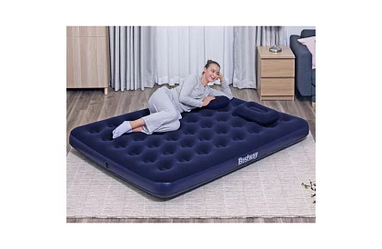 Felfújható matrac pumpával és párnákkal 203 × 152 × 22 cm – B67374