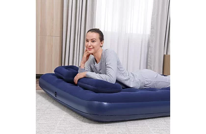 Felfújható matrac pumpával és párnákkal 203 × 152 × 22 cm – B67374