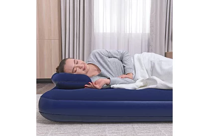 Felfújható matrac pumpával és párnákkal 203 × 152 × 22 cm – B67374