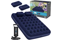 Felfújható matrac pumpával és párnákkal 203 × 152 × 22 cm – B67374