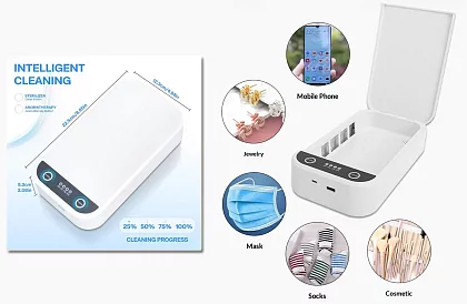 UV sterilizáló doboz QuickClean - mobiltelefonokhoz, maszkokhoz és apróságokhoz